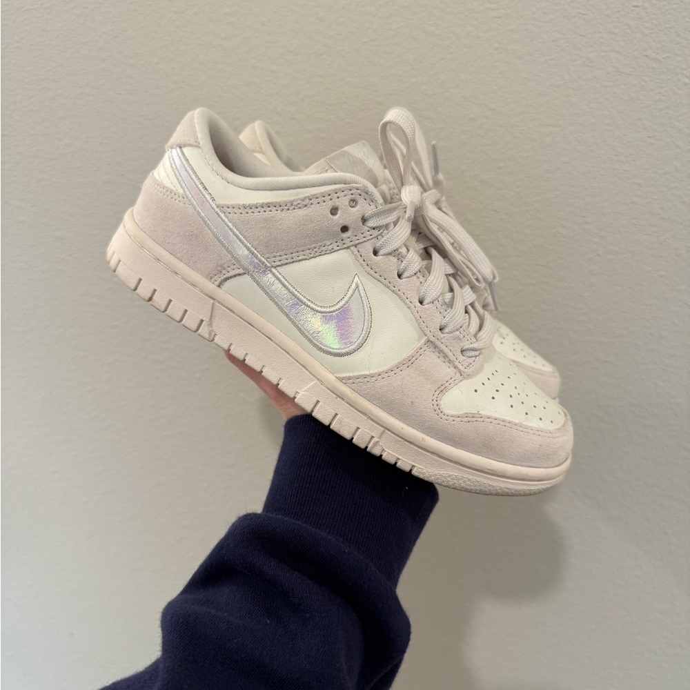 Nike Off-White Sneakers with Shimmering Swoosh